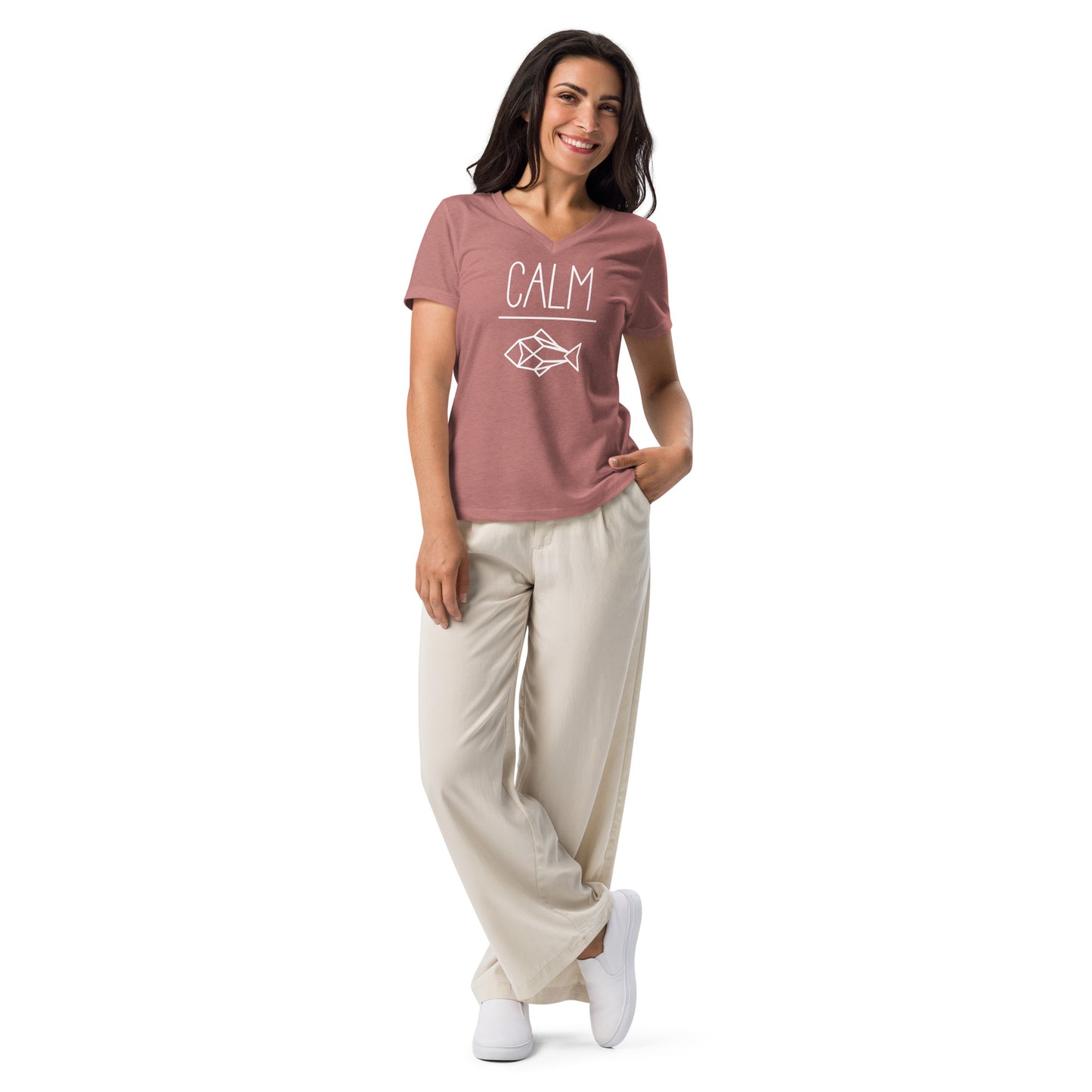 Adult relaxed v-neck t-shirt