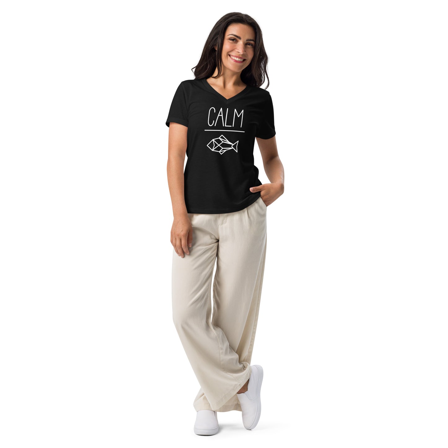 Adult relaxed v-neck t-shirt