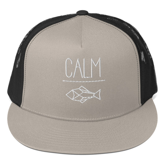 hat trucker cap - geodesic fish embroidery - more colors!