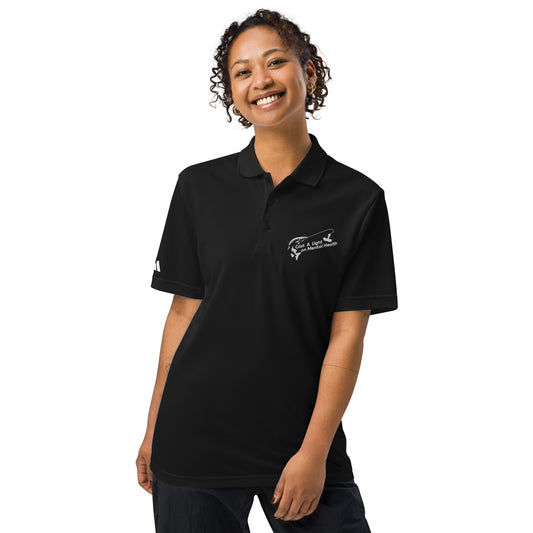 adult adidas sport polo - classic logo front embroidery - more colors!
