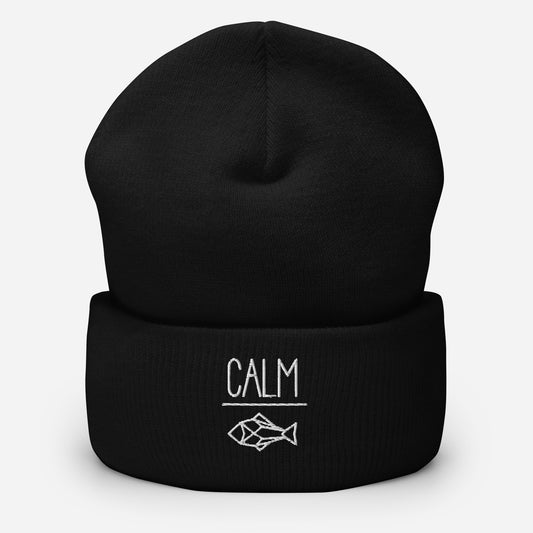 hat cuffed beanie - geodesic fish embroidery - more colors!