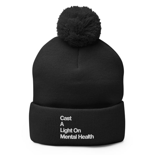 hat pom-pom beanie - CALM lettering embroidery - more colors!