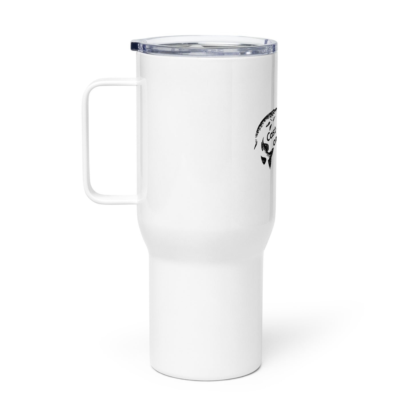 Travel mug with a handle