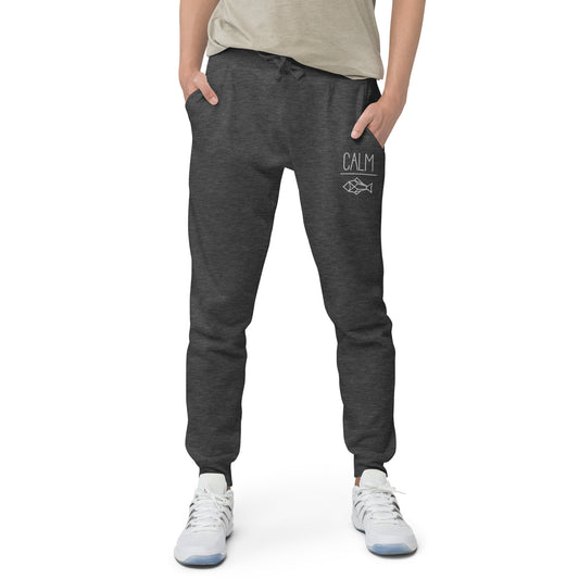 adult sweatpants - geodesic fish embroidery - more colors!