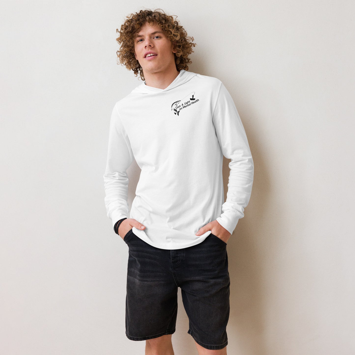 Adult Unisex hooded long-sleeve tee